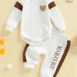 Adorable Baby Boy  Knit Set with Cute Animal Embroidery